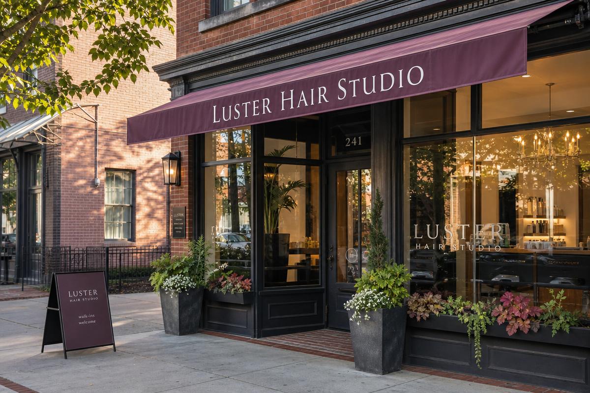 Demo salon website with a bright studio interior